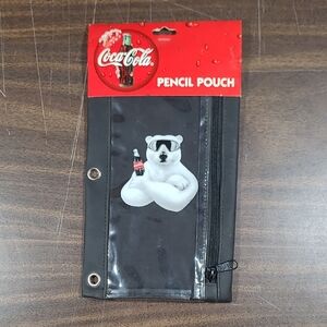 Coca-Cola Red and Black Polar Bear Pencil Pouch